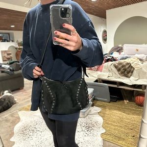 Aimee Kestenberg Black and Silver Crossbody Bag with Sleek Design